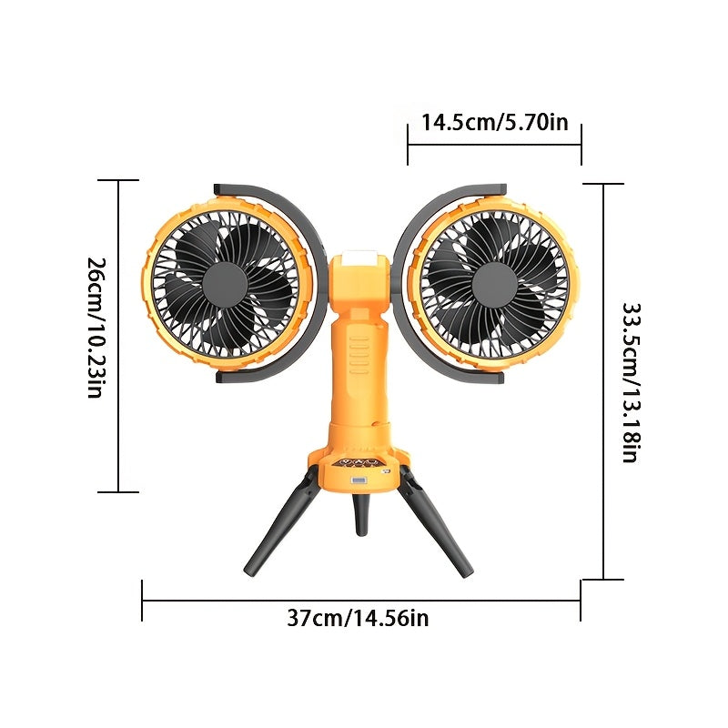 Dual Head Outdoor Camping Fan with Power Bank-2