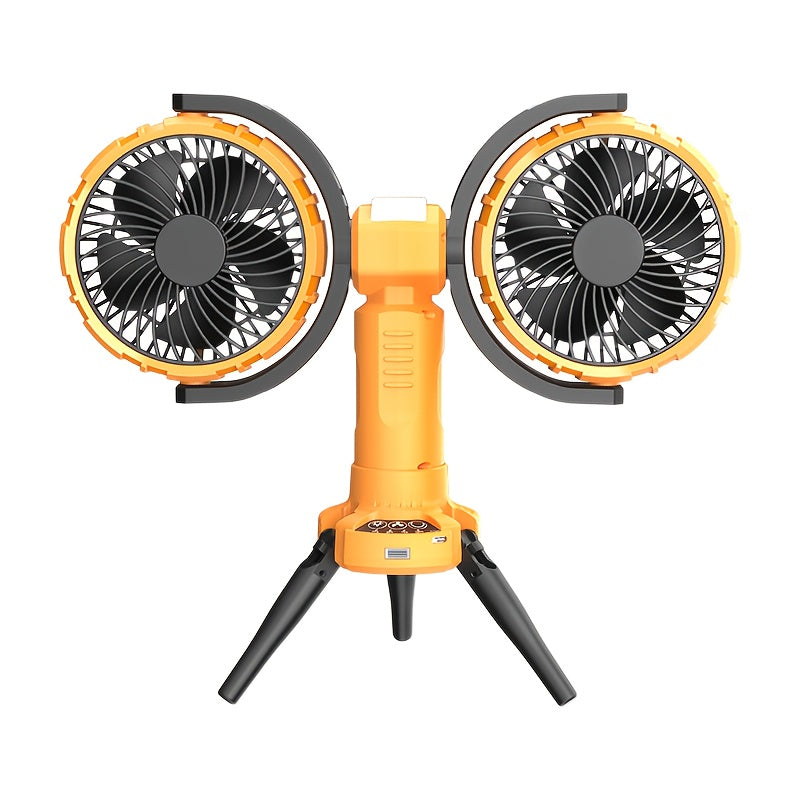 Dual Head Outdoor Camping Fan with Power Bank-0