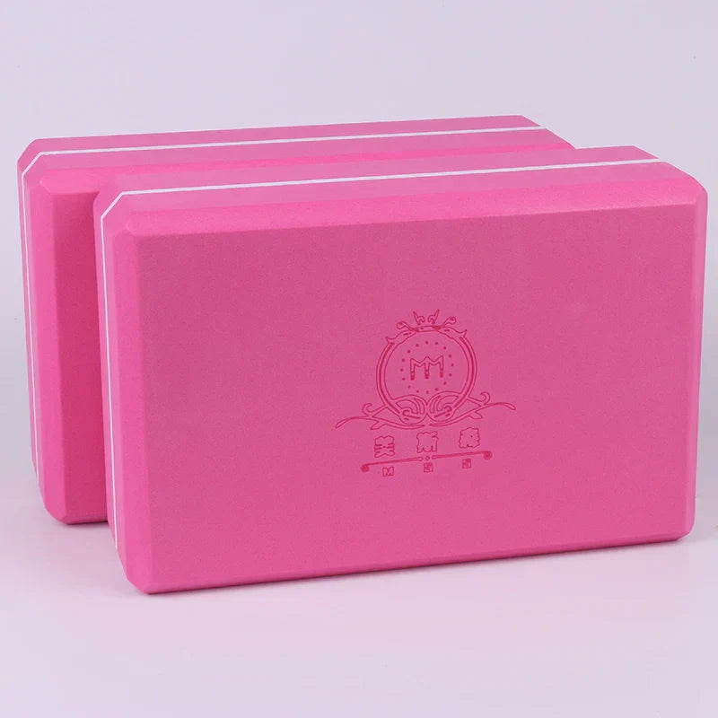 High-Density Hard EVA Yoga Block with Belt (Pink)-3