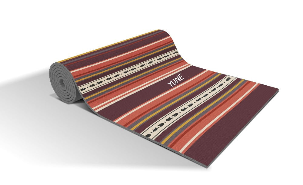 Yoga Mat | 6mm Thick | Striped | Non-Slip | Eco Friendly | Yune Yoga | Kim-1