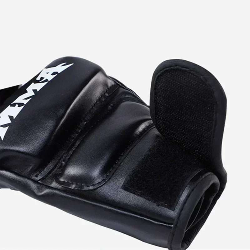 Leather Half-Finger Training Gloves for Boxing & MMA